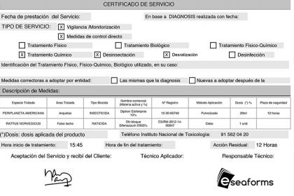 Certificado de plagas junta andalucia