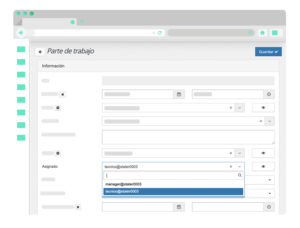 Partes de trabajo asignacion de tecnicos