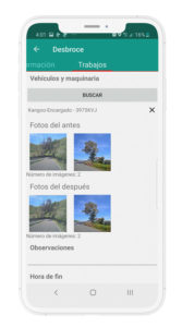 Parte de desbroce con fotos